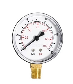 Манометр особопрочный радиальный/bottom D63 vv 0-0.5-0.10 бар Italtecnica