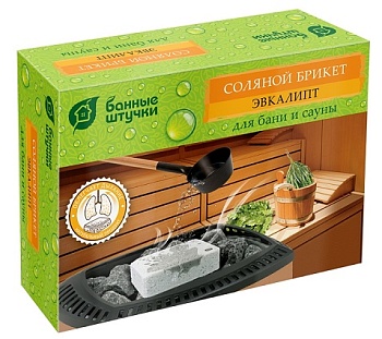 Брикет соляной с травами, для бани Эвкалипт 1300 г Банные штучки