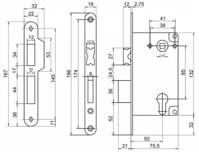 Корпус замка 285 AB PALLADIUM