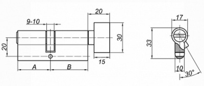 Цилиндровый механизм ZN 70 C BK CP Palladium