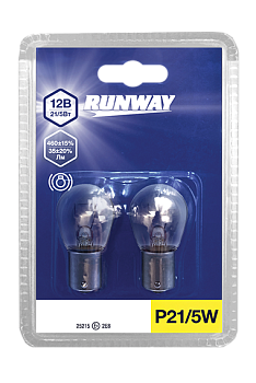 Лампа накаливания автомобильная P21/5W 12V 21/5W, RUNWAY RW-P21/5W-b