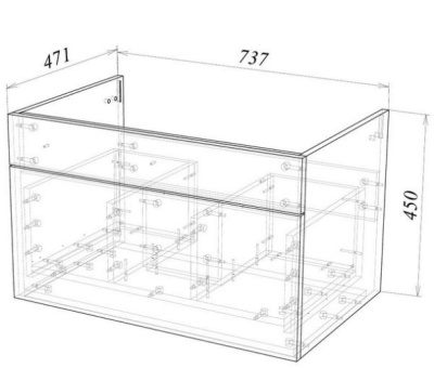 Тумба GARDA ONDA 106н_750 PVC (белый глянец) под умывальник Анита 750