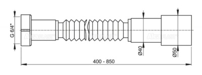 Гибкое соединение 6/4"x40/50 A77 Alcaplast