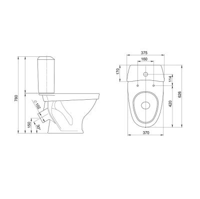 Унитаз-компакт Вест напольный SANTERI