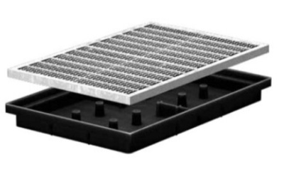 Придверный поддон 600х400 с стальной решеткой Ecoteck (черный)