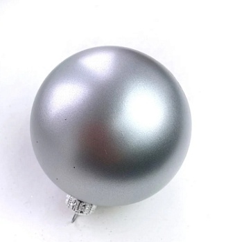 Шар новогодний матовый 100мм серебро, (4шт) GreenTerra