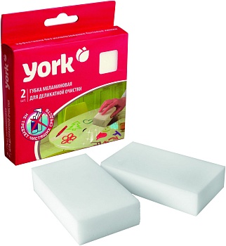 Губки меламиновые для деликатной очистки 2шт.,YORK 013300