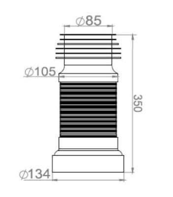 Гофра для унитаза 600 мм (AVE129600) AV Engineering