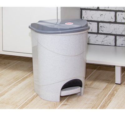 Контейнер для мусора с педалью 11л (мраморный) М2891 IDEA