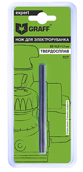 Нож для электрорубанка 82х5.5х1.1мм, TCT GRAFF