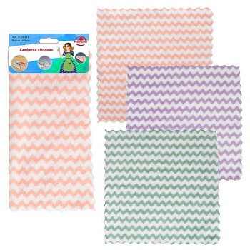 Салфетка для уборки Волна 24x24 см полиэстер MonAmi VL58-243