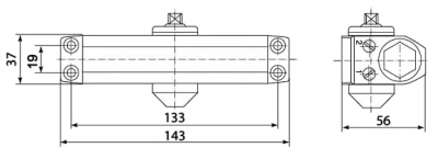 Доводчик дверной 25-45 белый Фабрика замков