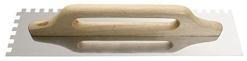 Гладилка швейцарская зубчатая, деревянная ручка, 48x13 см, зуб 8х8 мм, Inter-s