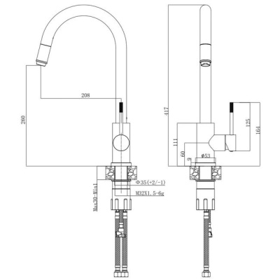 Смеситель для кухни Vessel VODA VSL519GM