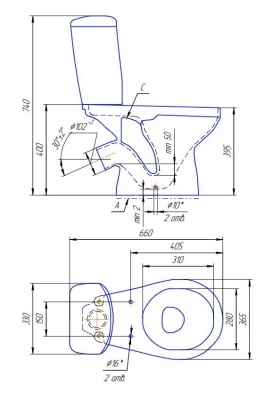 Унитаз-компакт напольный MITO GREY 031 Cersanit