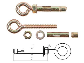 Анкер с кольцом М8х10х80 мм, STARFIX