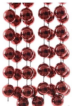 Бусы пластиковые , цвет красный, 2.7 м, 001712 Decoris