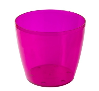 Кашпо для орхидей 137x155мм 1.8 л прозрачно-малиновое Технопластик