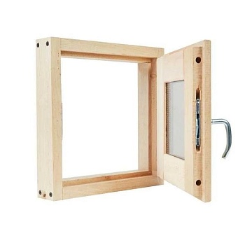 Форточка для сауны стеклопакет ольха 40х50 СаунаОпт ФО-4050