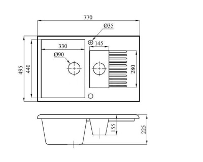 Мойка из искусственного камня, бежевый, FORMA, BelEvors