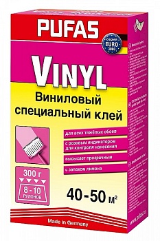 Клей обойный PUFAS Специальный виниловый индикатор 8-10 рул, 300г