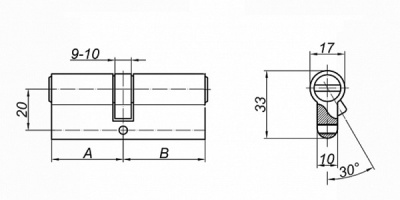 Цилиндровый механизм ZN 90 (35x55) C ET SN Palladium
