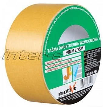 Скотч двусторонний 50ммх5м на тканевой основе (020120) INTERS