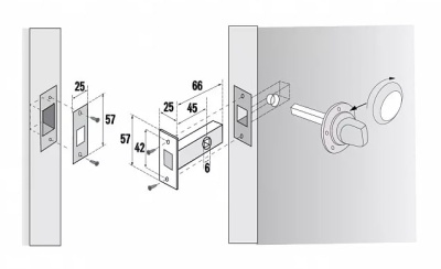 Задвижка межкомнатная Palladium 101 AB