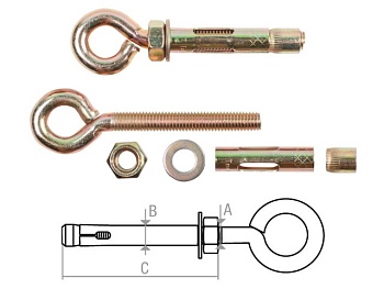 Анкер с кольцом М8х10х100 мм, STARFIX