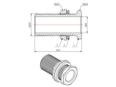 Врезка 1/2" AV Engineering наружная AVE303012