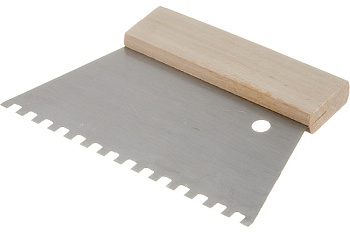 Шпатель зубчатый с деревянной ручкой С1, 18 см, 0825-661804, Hardy