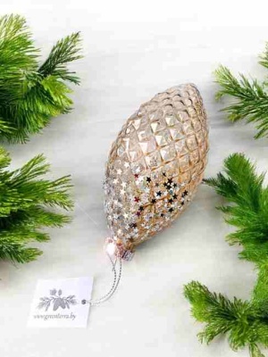 Украшение ёлочное стеклянное 13см GreenTerra 0209-23