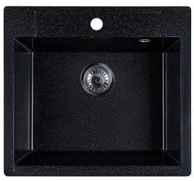 Мойка кухонная Marblan Cubi (черный, с сифоном) БелЭворс