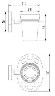 Стакан для ванной, хром, L1906-1 LEDEME