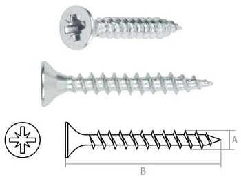 Шуруп универсальный 3x20 мм белый цинк РМЗ
