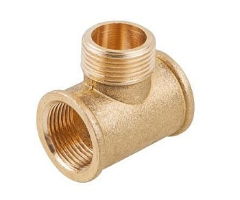 Тройник латунный, вн.-нар.-вн. резьба 1/2