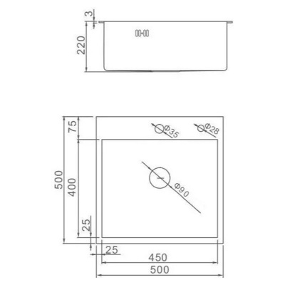 Мойка кухонная Графит GER013 Wisent WGS-35050B