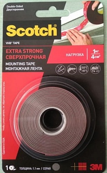 Лента двухсторонняя 19мм*2м*1,0мм акриловая VHB Scotch GPH-110GF