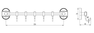 Вешалка 5 крючков, L1915-5 LEDEME