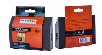 Губка шлифовальная угловая Р180 125х90х25мм FIRSTTOOL F060195