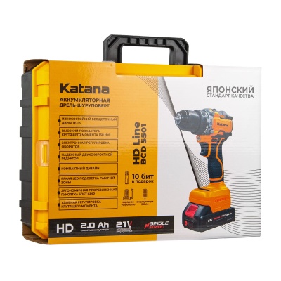 Дрель-шуруповерт аккумуляторный Katana HD Line BCD5501