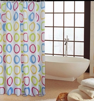 Занавеска для ванны 180х180 см Harmony, круги, PERFECTO LINEA 36-118012
