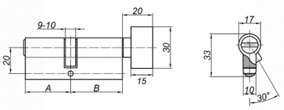 Цилиндровый механизм ZN 70 (30x40) C BK SN Palladium