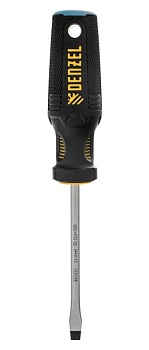 Отвертка плоская SL3x75 мм, S2, 3к рукоятка DENZEL 121887