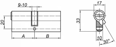 Цилиндровый механизм ZN 70 (30х40) C ET SN Palladium