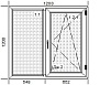 Окно ЭО-П-1200x1200 Brusbox Aero 60 мм стеклопакет 24 мм