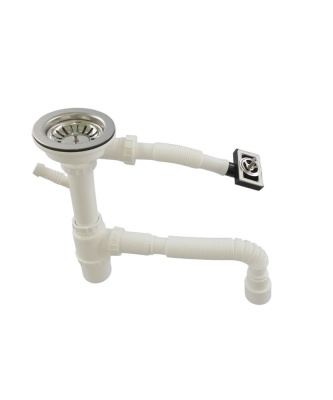 Мойка кухонная PROMO WS-35044+GER013 с сифоном и дозатором Wisent