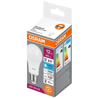 Лампа светодиодная Osram LED Value 12W 6500K E27