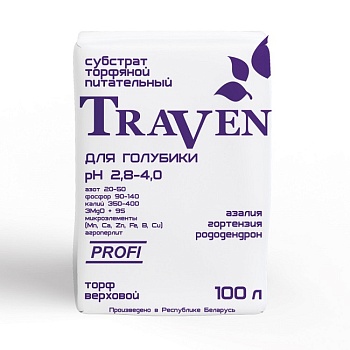 Субстрат торфяной Traven для голубики рН 2,8-4,0 100л