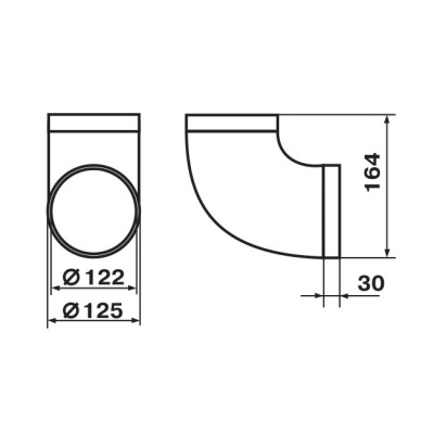 Колено круглое d125 90 градусов СЕМЬ ВЕТРОВ 222